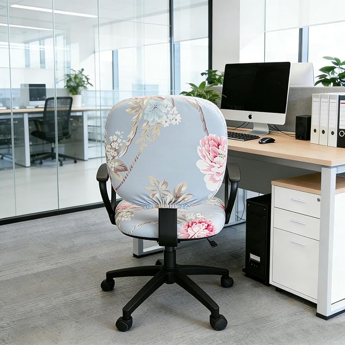Melaluxe Computer Office Chair Cover - Protective & Stretchable Universal Chair Covers Stretch Rotating Chair Slipcover