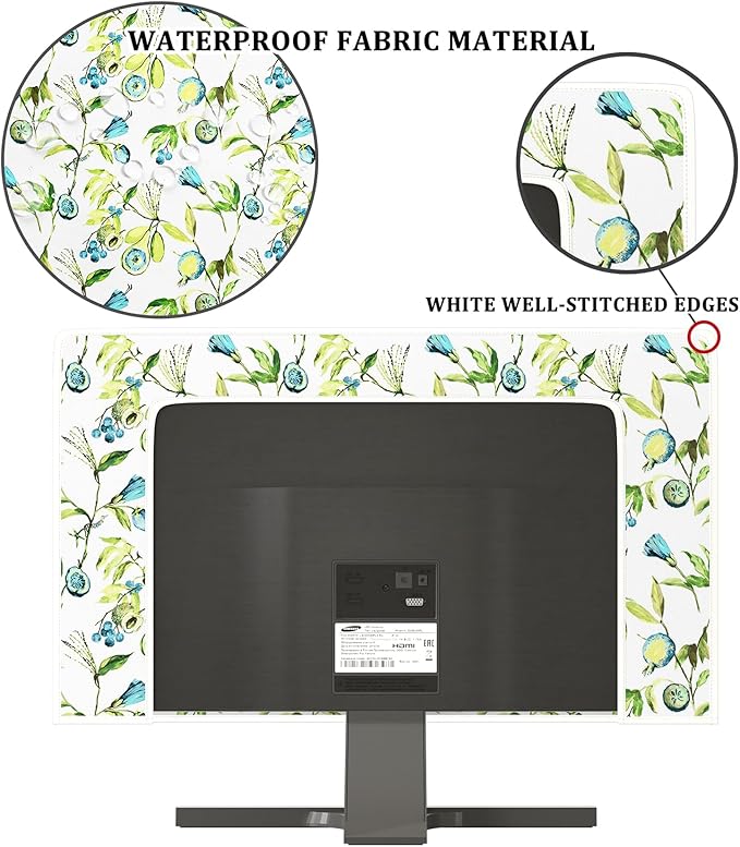 Waterproof Screen Television Dust Cover 58, 59, 60 Inch Anti-Static Protective Cover for LCD LED PC Desktop and Home Hanging TV Full Body Covers for TV Screen，Watercolour Blueberry Fruit