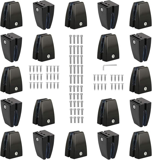 20 PCS Office Desk Partition Support Bracket,Desk Divider Clamp Brackets Shelf Clip Clamp Holder Screen Clip Holders,Desk Privacy Screen Clips Clamps Sneeze Guard Bracket Support 0-1/2" Panel