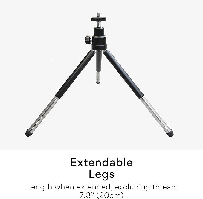 MEE Audio Lightweight Mini Tripod for Webcams and Small Cameras for Video Conference; Flexible, Portable, Compact Web Cam Desk Tabletop Travel Mount Stand for Logitech Webcam C920 C925 C920s C922