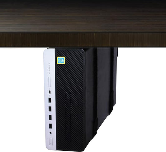 HumanCentric SFF Under Desk PC Mount and PC Wall Mount Bracket for Small Form Factor Desktop Tower, UPS Wall Mount Bracket, Adjustable CPU Holder with Straps, Hardware Included
