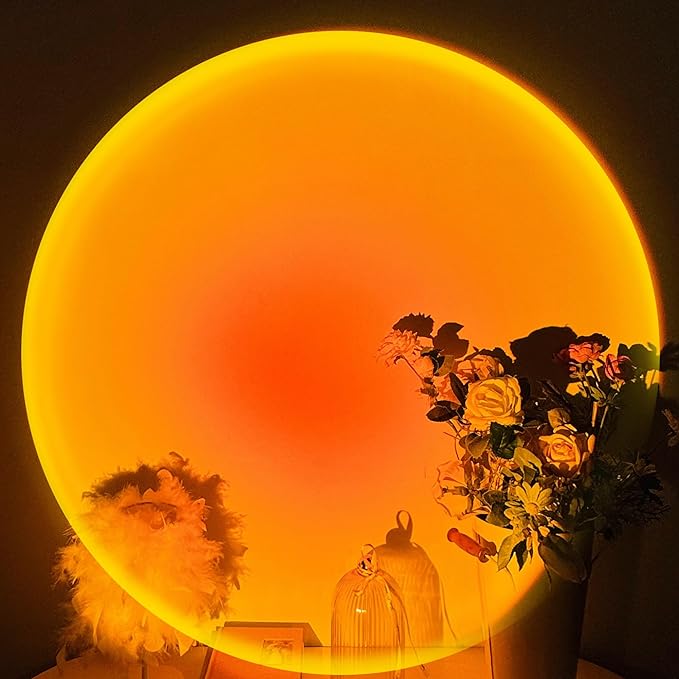 XEBKOR Sunset Lamp Projector,360 Degree Rotation Sun Lamp Led Night Light with USB Port,Sunset Lamp for Room Decor, Photography,Tiktok Live,Christmas Gifts for Women