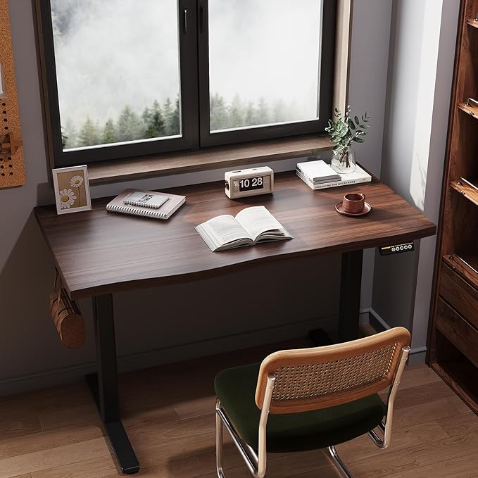 Electric Standing Desk Frame,Adjustable Height and Length,The Maximum Size it can accommodate is 63 * 28 inches for the Tabletop,3 Preset Heights,Rated for 154 pounds of Weight.Black