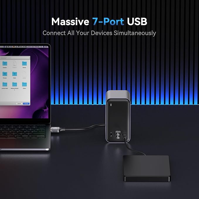TobenONE 16-in-2 MacBook Docking Station Dual 4K@60Hz, USB C Dock with 2 HDMI/7 USB/Ethernet, for Business Users Home & Office Dual Monitor Setup