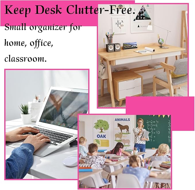 Small Drawer Organizer for Desk, 4.7" x 4.7" x 3.8" Small Desktop Organizer with 6 Drawers, Plastic Storage Box for Office, Classroom, Craft and Home Organization