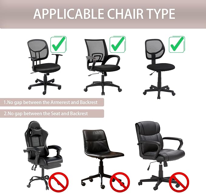 Stretch Jacquard Office Chair Cover, Removable Washable Desk Chair Cover, Anti-dust Seat Cushion Protectors - Camel