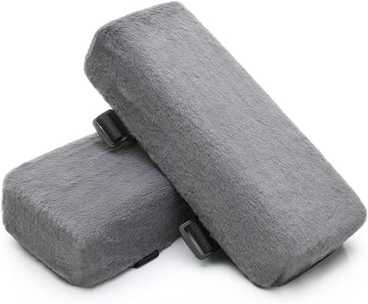 LargeLeaf Plush Dark Gray Office Chair Gaming Chair Armrest Cushions Elbow Pillow Pressure Relief 2-Piece Set of Chair