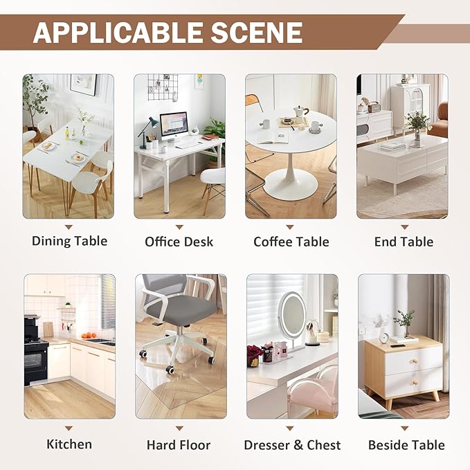 LovePads Clear Table Cover Protector 38 x 76 Inch, 1.5mm Thick Plastic Table Cover, Table Protector for Dining Room Table, Waterproof Vinyl Tablecloth Table Pad Mat for Kitchen, Dresser, Writing Desk