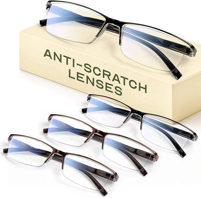Gaoye +1.75 Executive Style Reading Glasses Men - Durable Readers with Blue Light Filtering - Comfortable Fit with TR90 Frames