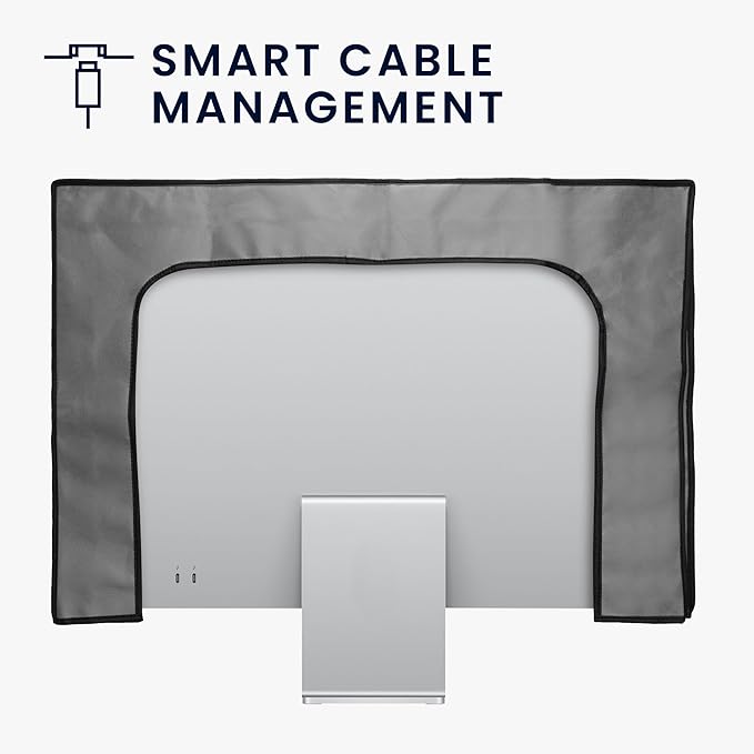 kwmobile Monitor Cover Compatible with 31-32" Monitor - Dust Cover Computer Screen Protector - Light Grey