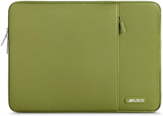 MOSISO Laptop Case 13.3 inch, 13-13.3 inch Laptop Sleeve Compatible with MacBook Air/Pro 13/Pro 14 M5 M4 M3 M2 M1, HP Dell ASUS Lenovo,Polyester Vertical Computer Sleeve Bag with Pocket, Chartreuse