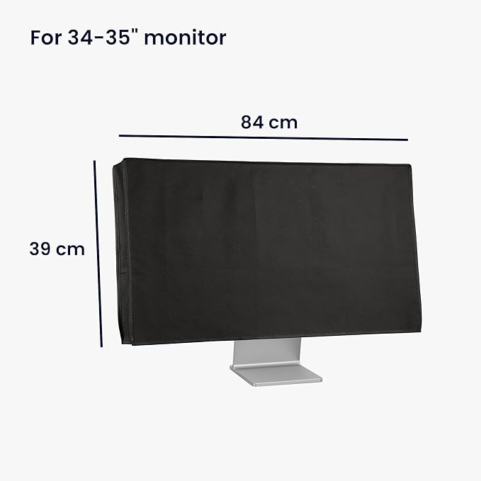 kwmobile Monitor Cover Compatible with 34-35" Monitor - Dust Cover Computer Screen Protector - Black