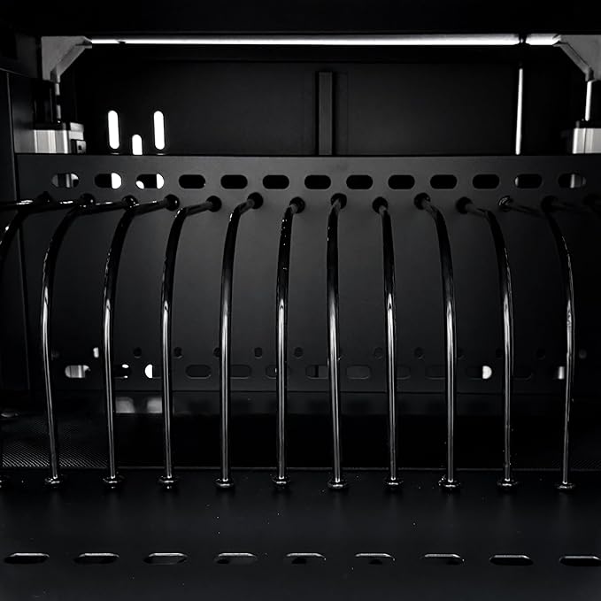 32 Device Mobile Charging Station for Laptops/Tablets/iPads/Chromebooks,32 Bay Lockable Charging Cabinet with Power Strip for Classroom,School Charging Carts with Casters-Black