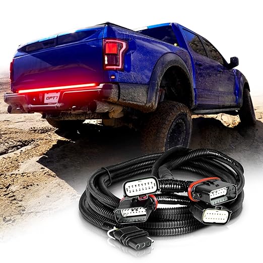 OPT7 Tailgate Light Bar Installation Harness for F150 - Fits Only 2015-2020 w/BLIS & OEM LED Tail Lights (Lariat, King Ranch, Platinum, Raptor, Limited w/Backup Camera, Tow Assist & Blind Spot Sensor)