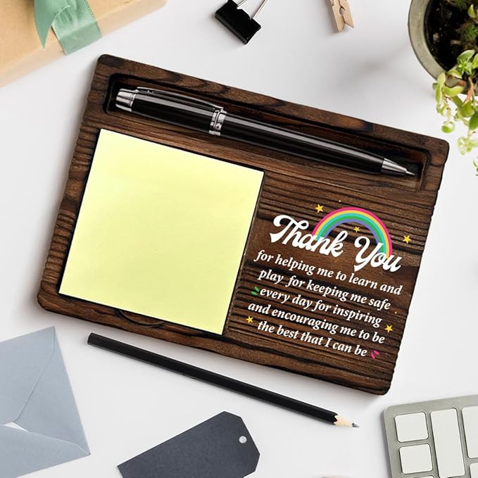 Thank You Gifts for Women Men, Appreciation Gifts for Colleagues Boss Leader Nurse Teacher Social Worker Coach, Thank You Gift Sticky Note Holder for Office Cubicle Desk Decor