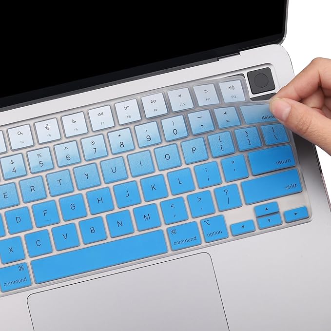 2 Pack Keyboard Cover for 2026-2021 MacBook Pro 14" 16" M5 M4 M3 M2 M1 Pro/Max, 2026-2023 MacBook Air 13" 15" M5 M4 M3 M2, Keyboard Skin for 14.2" 16.2" MacBook Pro /13.6" 15.3" US-Ombreblue