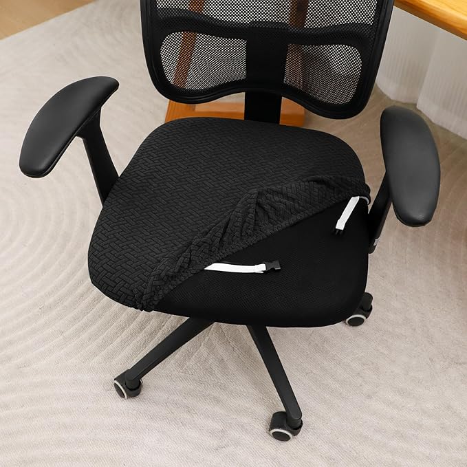 FORCHEER Waterproof Office Chair Seat Cover 20x20 1 Piece Strechable Jacquard Mesh Office Chair Seat Slipcover for Desk Chair Washable Replacement