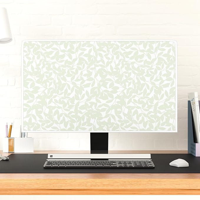 Vintage French Vines Waterproof 70 Inch TV Dust Cover Anti-Static Dustproof Botanical Cottagecore Plant Television Covers for LCD LED PC Desktop and Home Hanging TV，Sage Green
