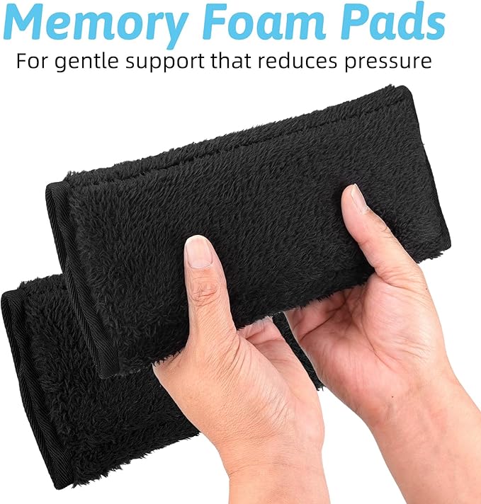 Wheelchair Armrest Covers - Soft Support Cushion Accessories for Wheelchair - Widened Velcro Straps Comfortable and Protective for Wheelchairs, Office Chairs - Comfort Padding Pressure Relief, Black