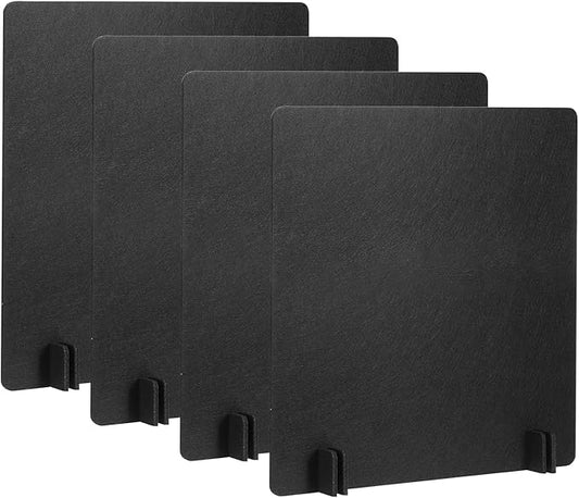 PATIKIL Desk Dividers 24" x 24", 4 Pack Desk Privacy Panel Freestanding Noise Reducing Partition Acoustic Panel with 4Pcs Support Feet for Testing Office Home Library, Black Style B