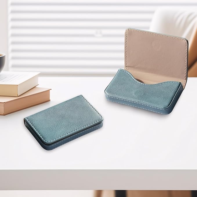 RFID Blocking Wallet - Minimalist Leather Business Credit Card Holder (Qyan)