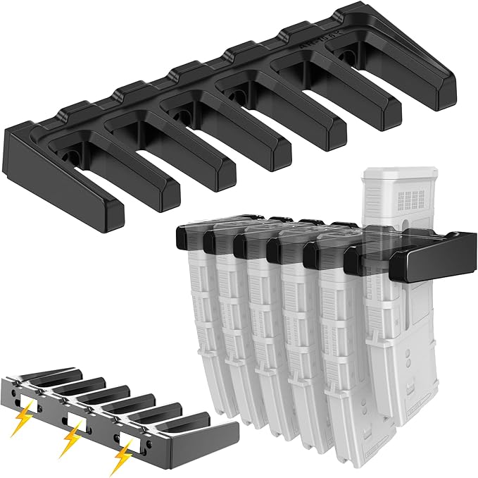 Aoanoko PMAG Rack Wall Mount,Mag Holder|AR Magazine Hodler|Wall Mount Display Mag Storage,Home Magazine Storage Rack,Mag Rack for Gun Safe,Locker,Cabinet,Wall