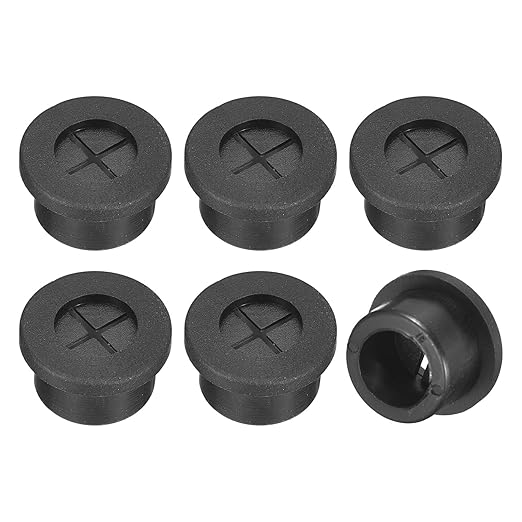 uxcell 6 Pcs Cable Cord Grommet, 5/8 Inch (16mm) Desk Grommet Flexible Rubber Grommets Wire Hole Cover Pass Through for Office Computer Desk Wire Organizer, Black