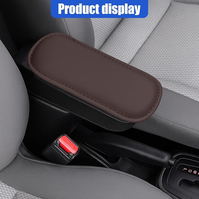 2PCS Car Door Armrest Pads, Soft Leather Memory Foam Car Arm Rest Cushion Pad for Elbow Leg and Knee Support, Universal Comfortable Auto Center Console Pillow for Most Vehicles (Brown)