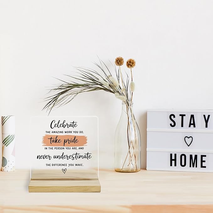 Work Encouragement Office Decor Sign, Acrylic Plaques Gifts for Women Coworker