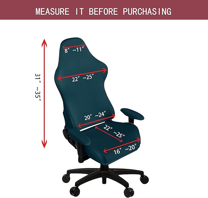SARAFLORA Gaming Chair Covers Stretch Washable Computer Chair Slipcovers for Armchair, Swivel Chair, Gaming Chair,Computer boss Chair (Sapphire, X-Large)