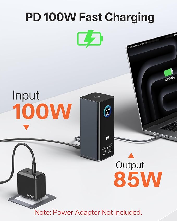 Selore Laptop Docking Station 3 Monitors, Triple 4K Display 3 HDMI 2 DP, Smart Display with Weather,100W PD, 10Gbps USB A/C, Gigabit Ethernet, SD/microSD Reader for Dell/HP/Lenovo/Asus/Acer