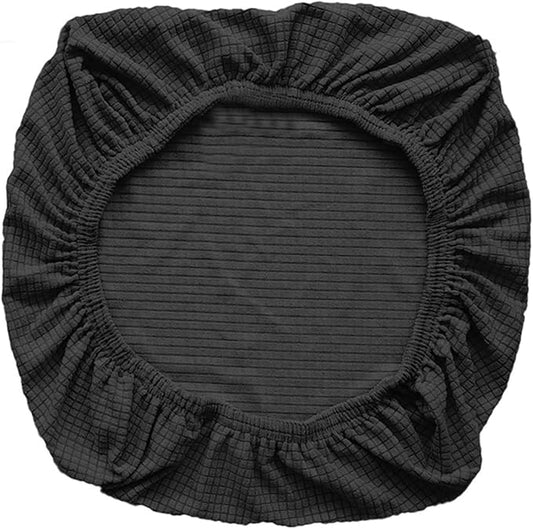 Yikko Office Chair Covers, Elastic Stretch Computer Chair Seat Slipcovers Super Fit Anti-dust Desk Seat Cover Spandex Removable Washable Kitchen Chair Protective Cover (Black)
