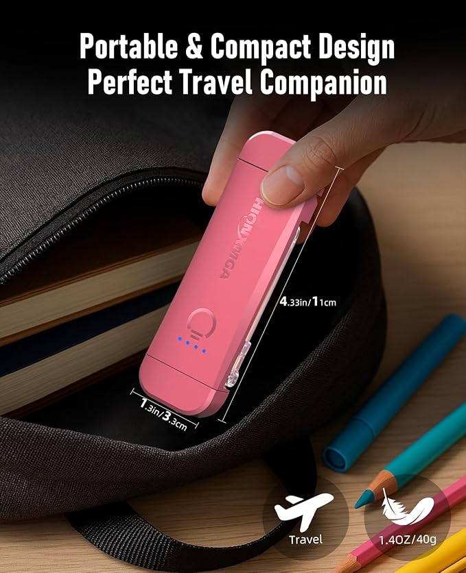 HIONXMGA Book Reading Light,2 Pack Silent Touch Books Lamp for Reading in Bed,Rechargeable Clip on Booklight with 3 Amber Color & 7 LEDs Precise Dimming for Night Reading for Book Lovers,Kid,Pink+Blue