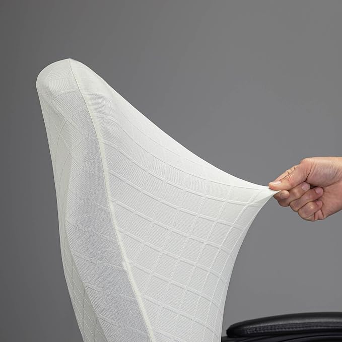 Melaluxe Office Chair Cover with Armrest Covers， Universal Stretch Desk Chair Cover, Computer Chair Slipcovers (Size: L) - Cream
