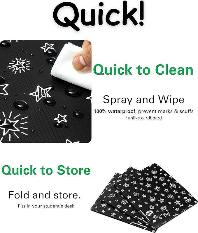 Plastic Black Privacy Folders for Students — Durable — Desk Divider Privacy Panel, Easy-Store Privacy Shields for Student Desks, Testing Dividers for Classroom, Test Dividers for Student Desks (2)