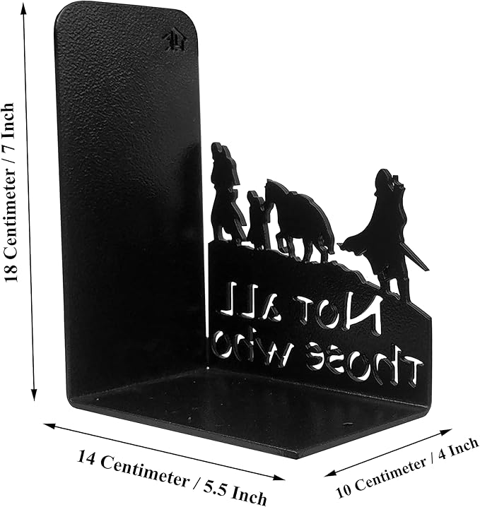 Decorative bookends for Shelves, Heavy Metal Bookends, Unique Bookends, Non Skid Book Ends, Book Stopper for Home/Office Decor/Shelves, 7 X 5.51 X 4 in/Piece (with Quote on Product)