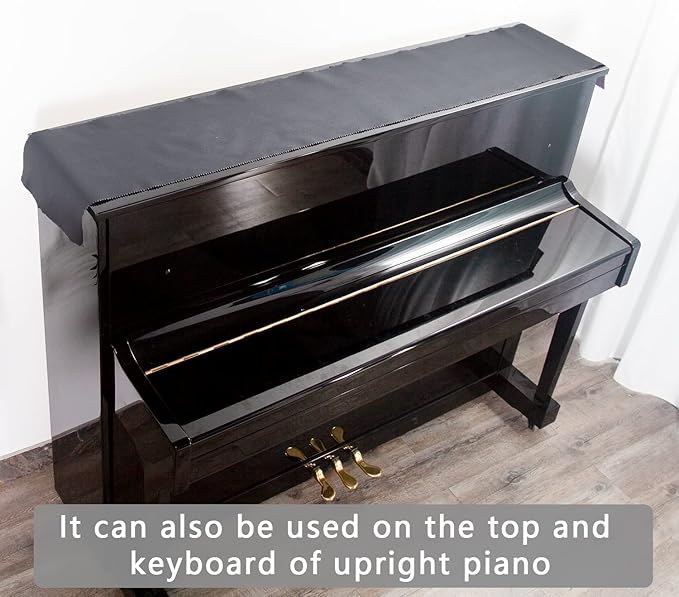 Keyboard Piano Cover, Digital Piano Dust Cover, Light Luxury Soft and Premium Surface, Thickening Electronic Organ Covering Keyboard Update Encasement (Black)