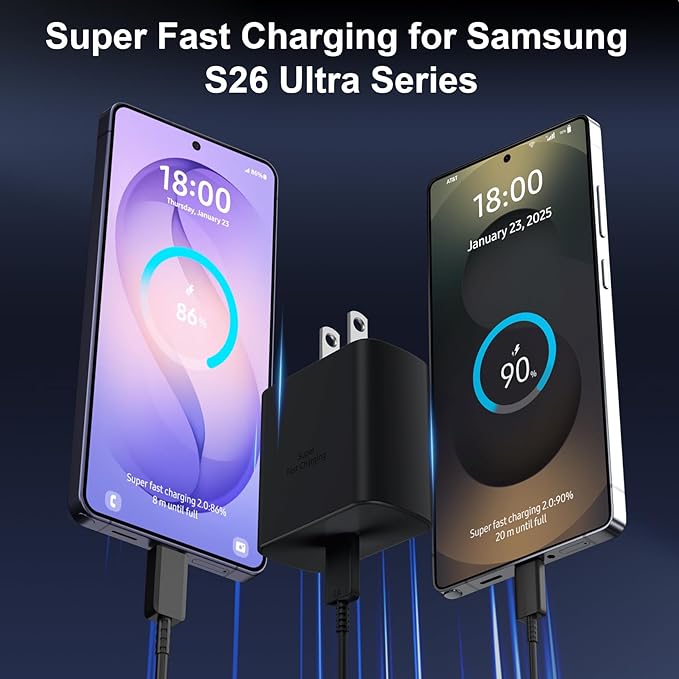 45W USB C Super Fast Charger Type C Charger Fast Charging Android Phone Charger Block with 3FT Type C Charging Cable for Samsung Galaxy S26 Ultra/S26/S26+/S25/S25 Ultra/S25+/S24 Ultra/S23 Ultra/S22