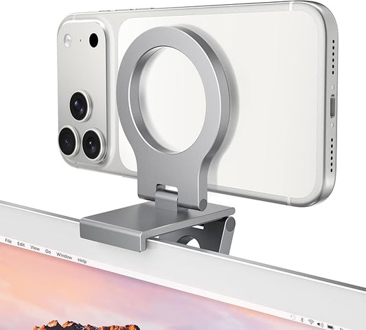 Itramax Continuity Camera Mount for iMac&Desktop Monitor,Magnetic iPhone Webcam Stand,Adjustable Phone Webcam Holder for MagSafe iPhone 17 Pro/16/15/14/13/12/11/XR/XS,Mac,Apple TV 4K,Studio Display