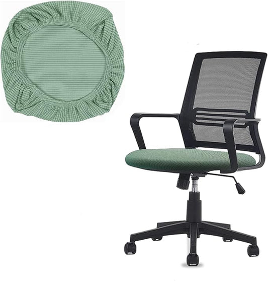 One Stretch Office Chair Cover, Universal Elastic Computer Desk Seat Slipcover, Washable Removable Protective Cover for Rotating Swivel Chair, Anti-Dust(Green)