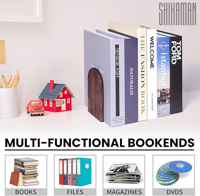Book Ends,1 Pair Bookends Wood Book Ends Universal Economy Bookend