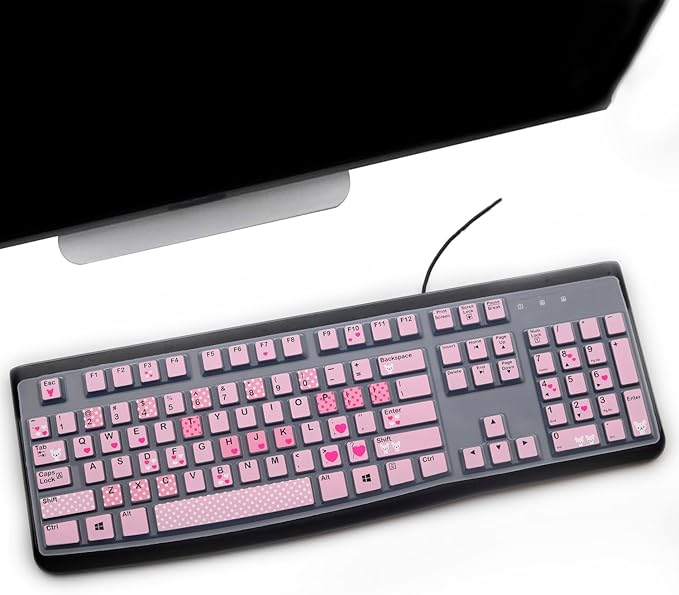 Keyboard Cover for Logitech K120 & MK120 Ergonomic Desktop USB Keyboard, Logitech K120 & MK120 US Layout Waterproof Anti-Dust Keyboard Skin-Lovly