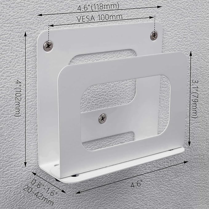 Cable Box Mount Adjustable Small Wall Mount Holder for Narrow Media Players Like Apple TV, Roku, Cable Boxes, DVD Players, Routers, Modems,Mac mini,WII and More(Narrow)