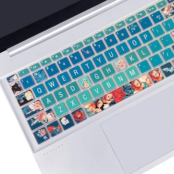 Silicone Keyboard Cover for 15.6 HP Laptop 15-fc 15-fd 15t-fd 15z-fc/HP Pavilion 15-eg 15t-eg 15-eh 15-er, 17z-ca 17-cn 17-cp 17z-cp Model Series,Red Rose