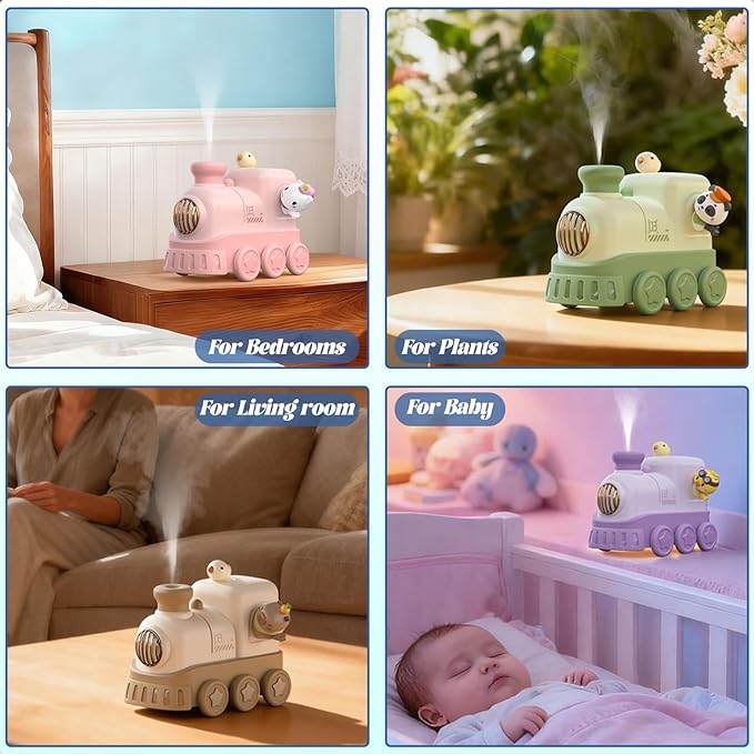 Portable Mini Humidifier,300ml USB Desktop Personal Cool Mist Small Humidifiers,2 Mist Modes,Auto Shut-Off,Mute for Bedroom/Home/Nursery/Office,Cute Mini Humidifier With Night Light (Green)