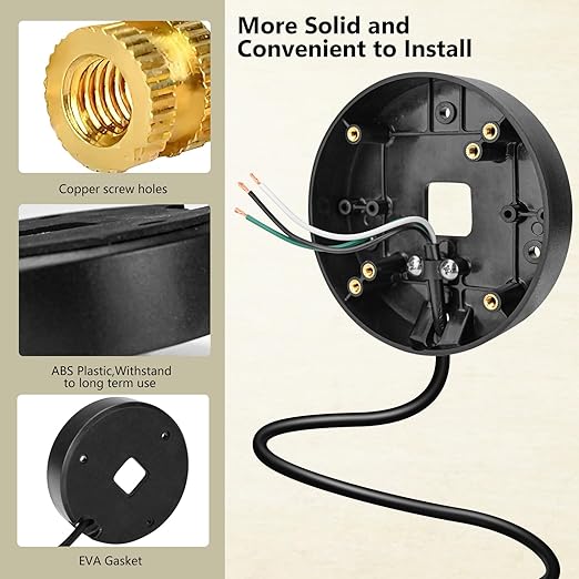 Power Cable and Plug-in Mount for Floodlight Cams Compatible with Floodlight Cam Wired Pro/Plus, Blink Wired Floodlight Camera, Electrical Box with 20ft Weatherproof Cable (2in1 Mount and Cord Set)