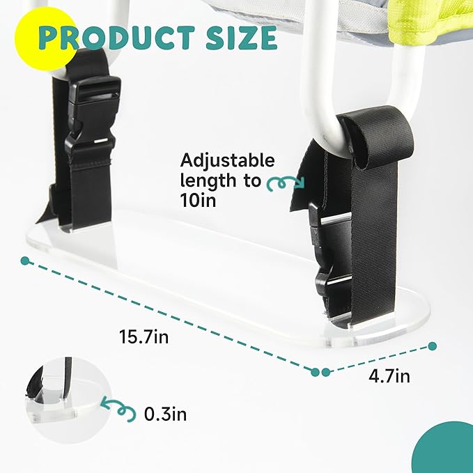 Acrylic Baby Footrest Compatible with Inglesina Fast Table Chair, Adjustable Baby Footrest for Hook On High Chairs, Sturdy Foot Rest Fit for Clip on Table Chairs with Tray (Chair not Included)