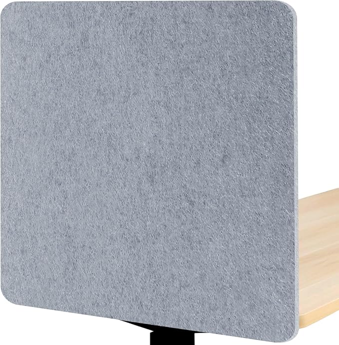 Desk Divider, Clamp On Felt Desk Privacy Panels, Acoustic Sound Absorbing Desk Partition for Office Desk, Reduce Distractions, Light Gray, 1 Pack, 24 x 24 in