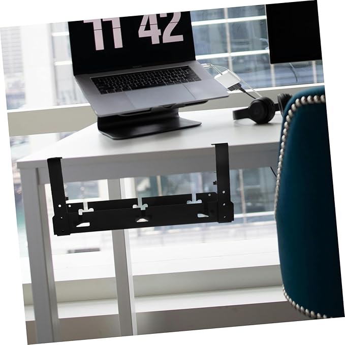 OSALADI Desk Tray No Drill Installation for Tidy Workspace Heat Dissipation Design for Cables Multifunctional Organizer for Home Office