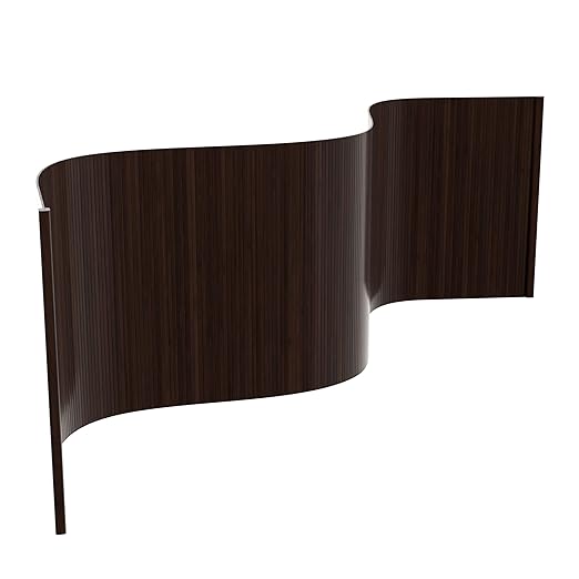 Red Lantern 2 ft. Short Bamboo Wave Screen - Dark Mocha